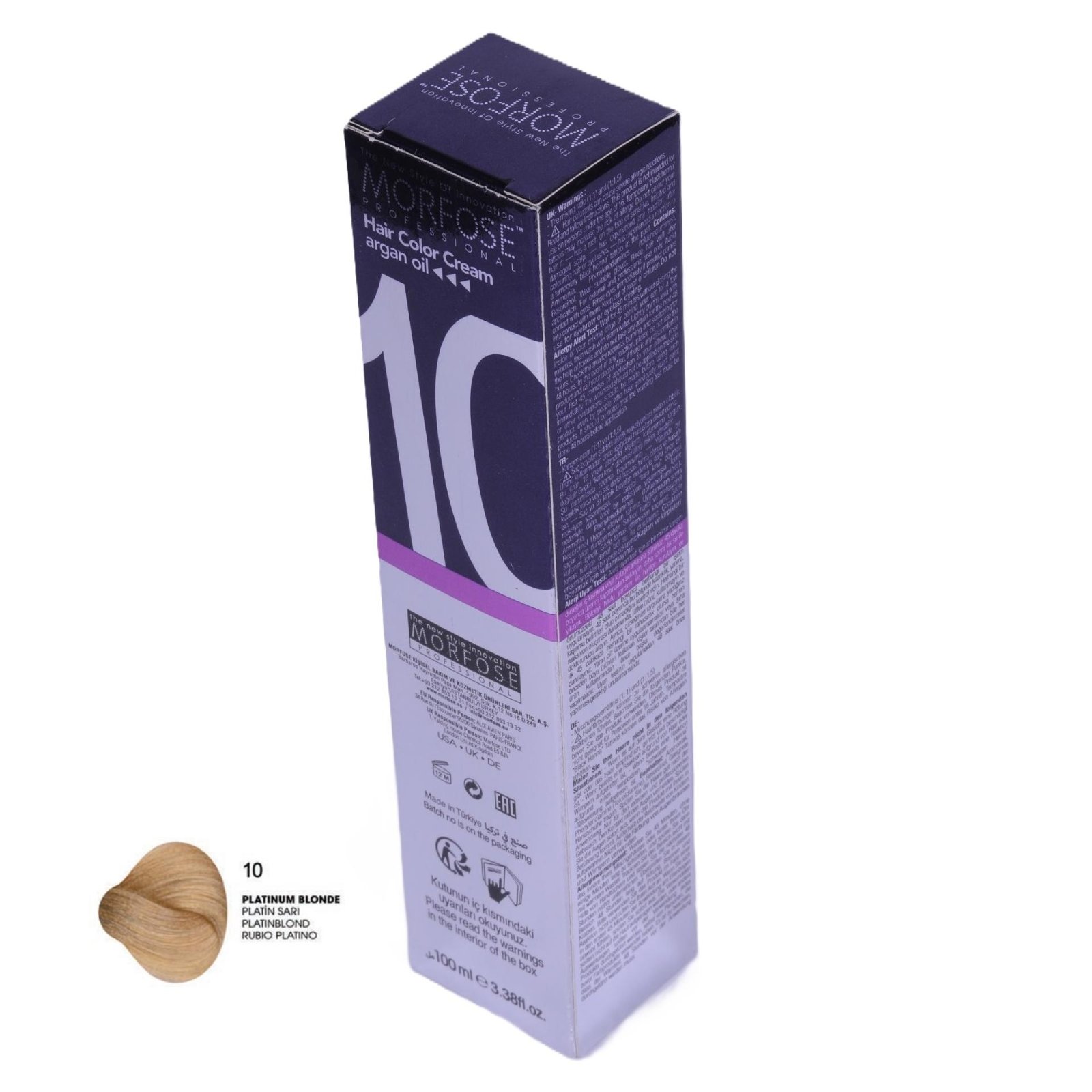 MORFOSE 10 Hair Color Cream with Argan Oil 10 - Platinum Blonde 100ml