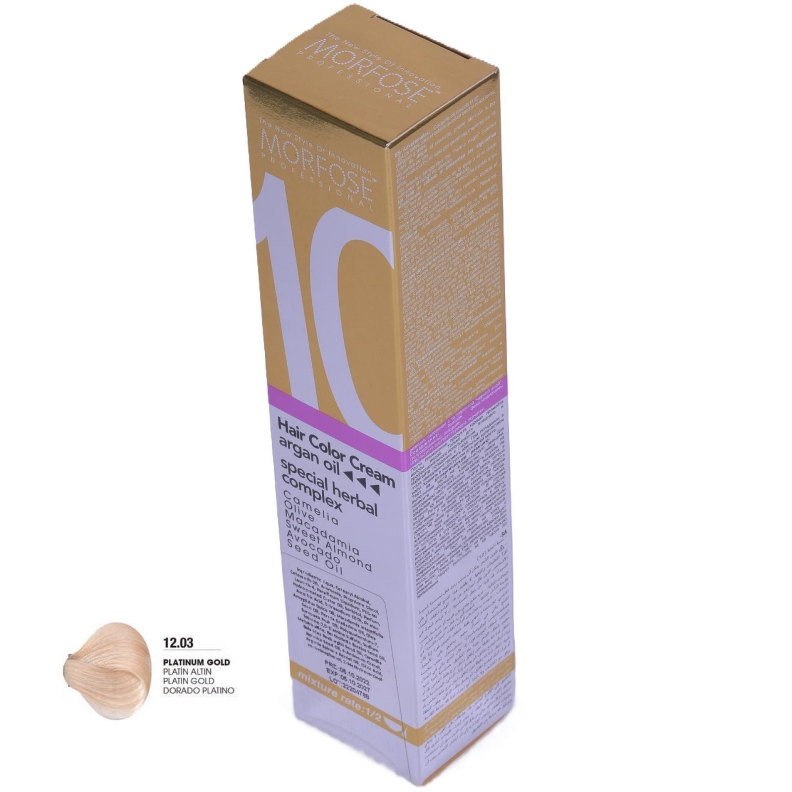 MORFOSE 10 Hair Color Cream with Argan Oil 12.03-Platinum Gold 100ml