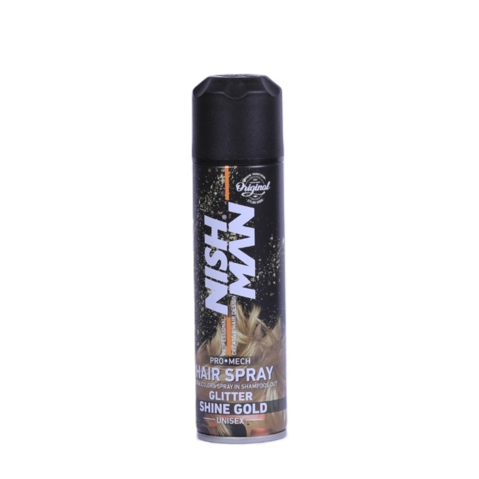 NISH MAN Temporary Hair Color Spray Glitter Shine GOLD 150ml