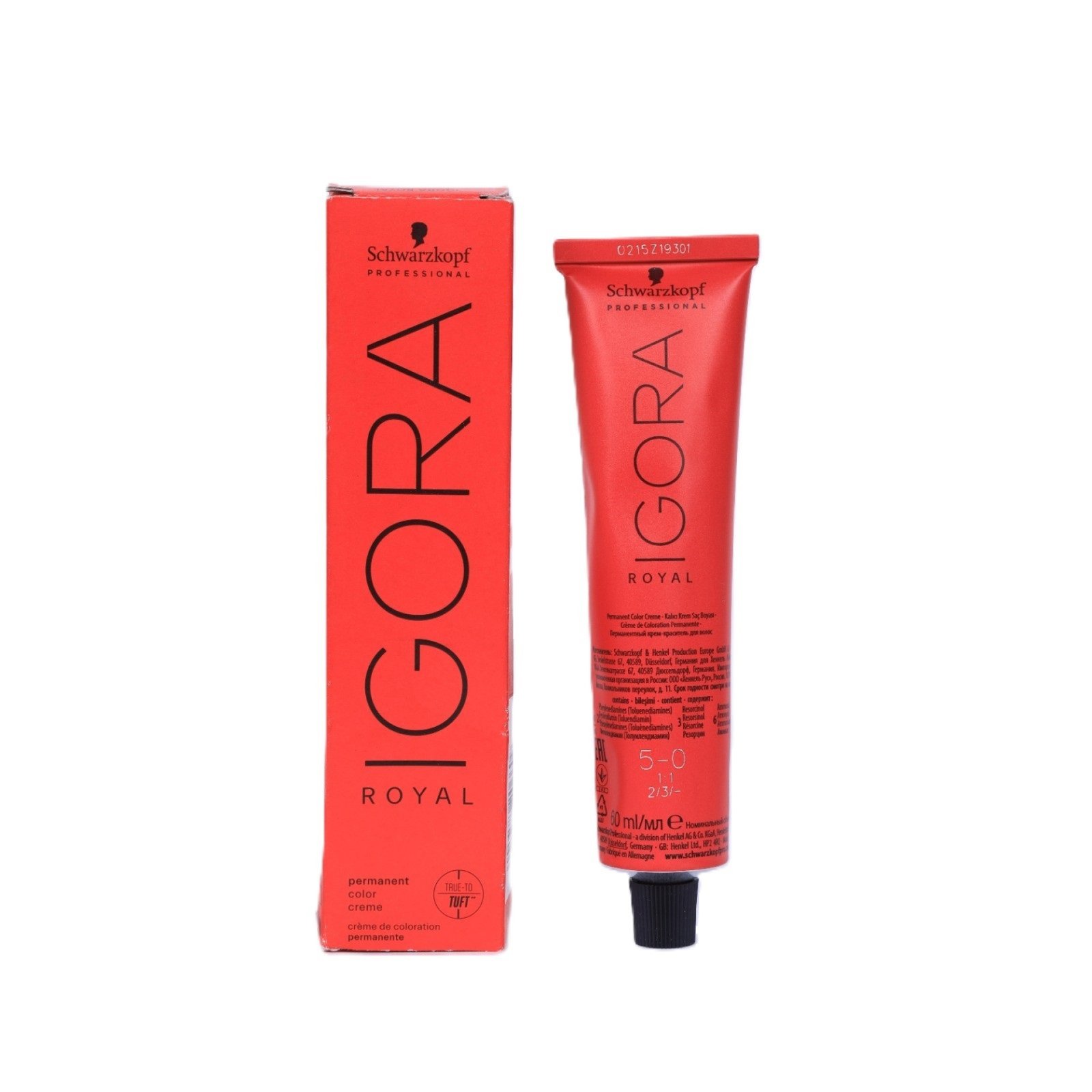Schwarzkopf IGORA ROYAL Permanent Color Creme 5-0 Light Brown Natural 60ml